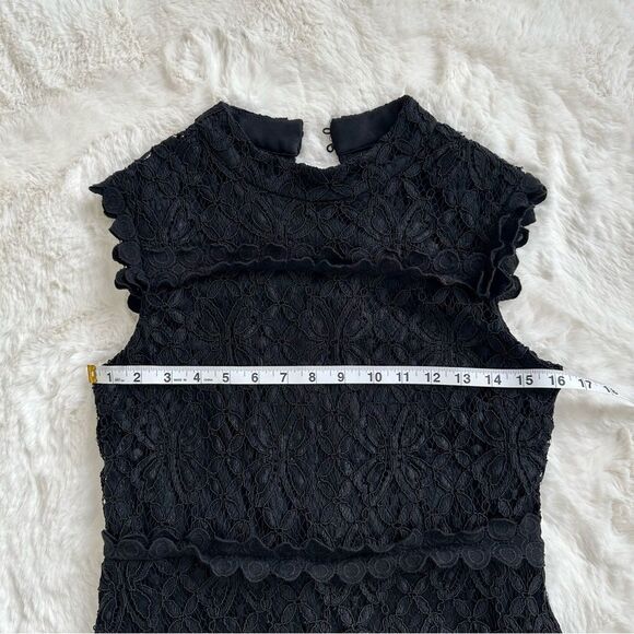 Julia Jordan Black Lace Overlay Sleeveless High Neck A Line Dress, 8 - Picture 4 of 8